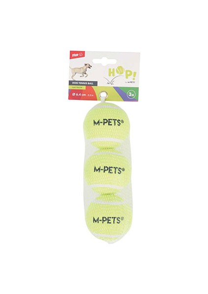 Hop Tenis Topu Köpek Oyuncağı Sarı 3'lü 6,4 cm
