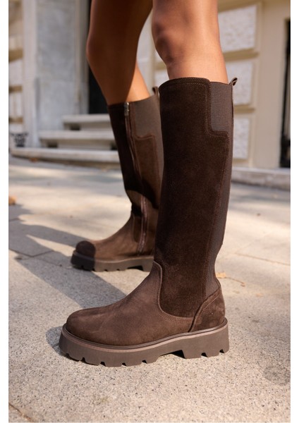 Dalila Kadın Siyah Gercek Deri Arka Lastık Fermuar Detay Xl Eva Taban Çizme modelleri