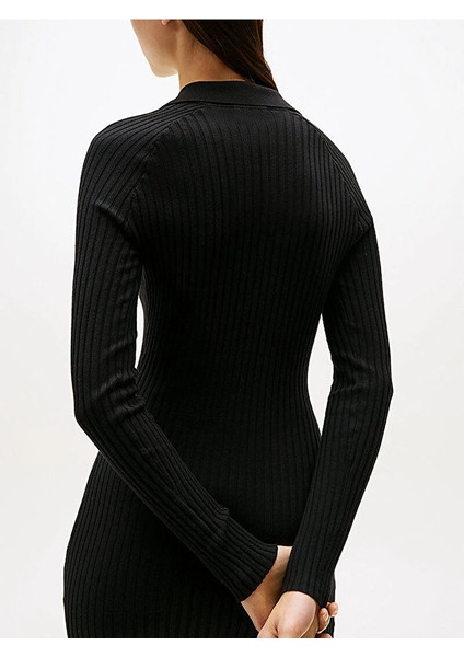 Tjw Yakalı Armalı Kadın Siyah Elbise DW0DW22183BDS modelleri