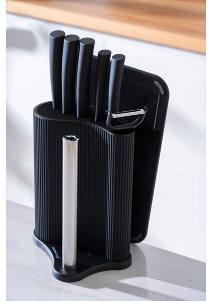 Cooper 8 Parça Standlı Kesme Tahtası ve Bıçak Seti