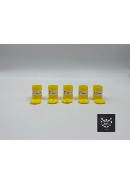 1:24 Ölçek Sarı Yağ Varili 5’li Set – Diorama Model Araba Aksesuarı – Garaj ve Servis Dekoru modelleri