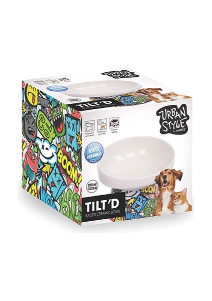 Urban Style Seramik Kedi Mama ve Su Kabı Color Mix 350 ml 14,5X14,5X11,5 cm