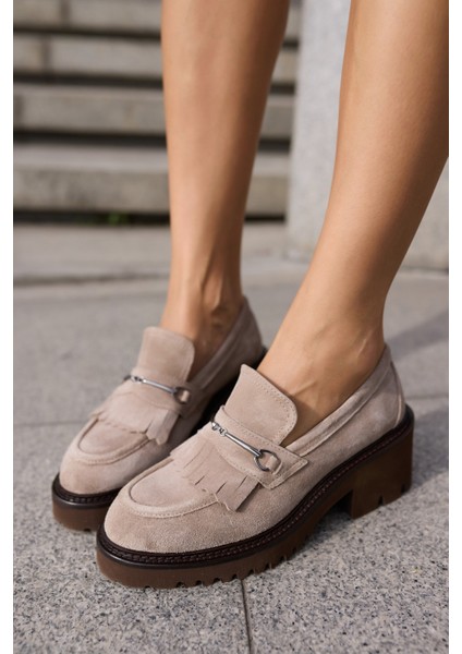 Pival Kadın Vizon Gercek Deri Suet Loafer Eva Taban Ayakkabi indirimleri