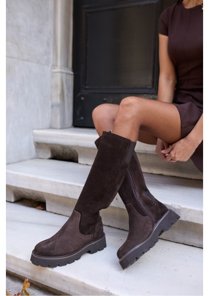 Dalila Kadın Siyah Gercek Deri Arka Lastık Fermuar Detay Xl Eva Taban Çizme