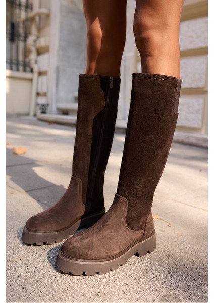 Dalila Kadın Siyah Gercek Deri Arka Lastık Fermuar Detay Xl Eva Taban Çizme