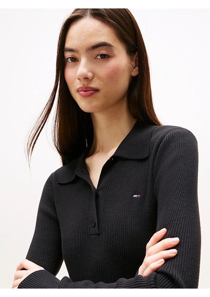 Tjw Klasik Polo Uzun Kollu Kadın Siyah Kazak DW0DW21829BDS fiyatları