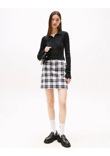 Tjw Klasik Polo Uzun Kollu Kadın Siyah Kazak DW0DW21829BDS modelleri