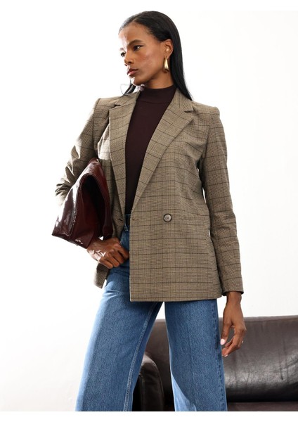 Vizon Çizgili Blazer Ceket 5174