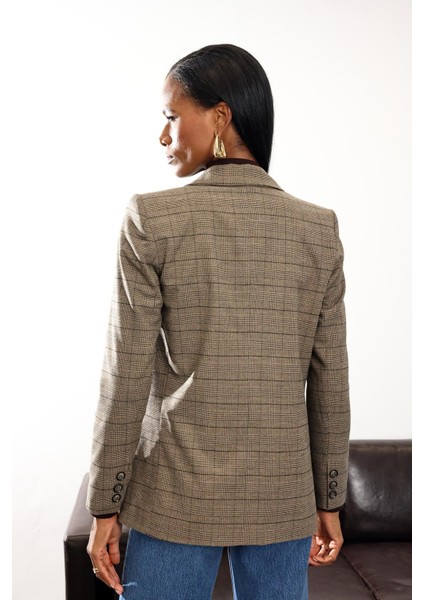 Vizon Çizgili Blazer Ceket 5174