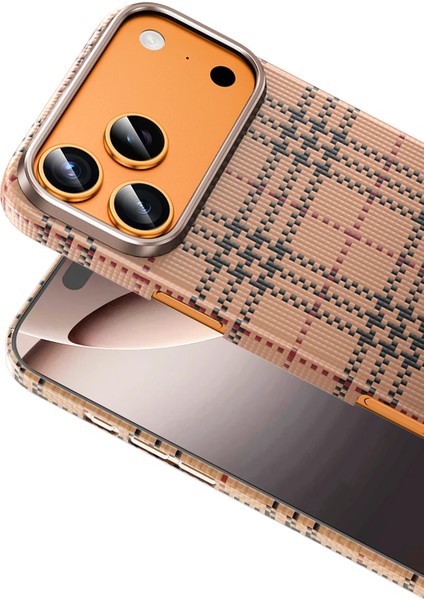 iPhone 17 Pro Max Kılıf Ultra Slim Kumaş Desenli Karbon Scots Kevlar Magsafe Kapak fiyatları