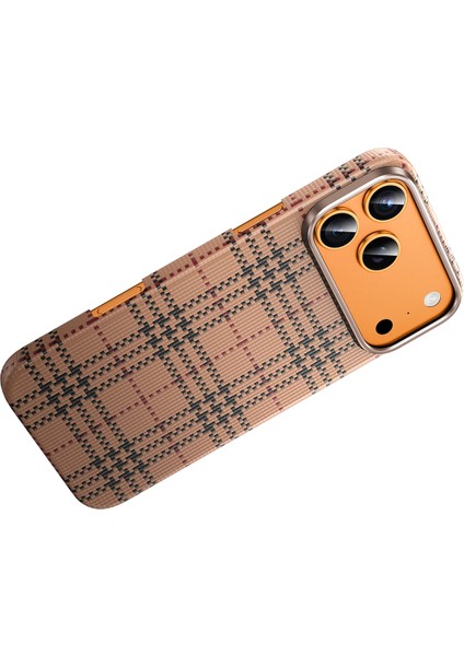 iPhone 17 Pro Max Kılıf Ultra Slim Kumaş Desenli Karbon Scots Kevlar Magsafe Kapak fırsatları