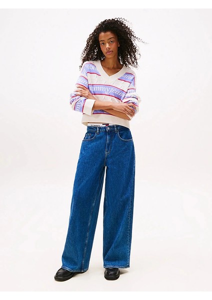 Tjw Çizgili Logolu Kadın Beyaz Kazak DW0DW21682YBH modelleri