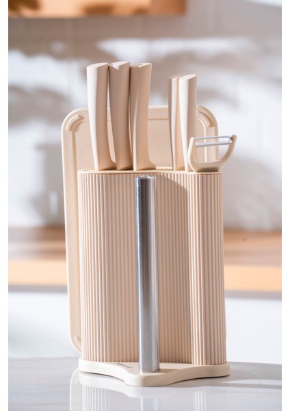 Cooper 8 Parça Standlı Kesme Tahtası ve Bıçak Seti