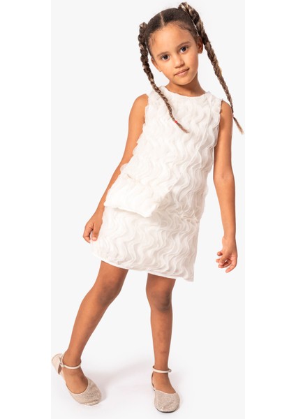 Kız Bebek Kız Çocuk Doğum Günü Parti Düğün Elbise Kısa Kol Çantalı Fırfırlı Tüllü Tütülü Tütü Astarlı