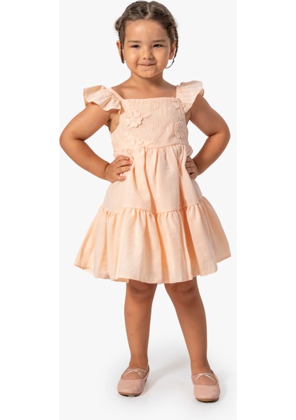 Kız Bebek Elbise Kız Çocuk Elbise Doğum Günü Parti Düğün Elbise Kısa Kollu Astarlı Leopar Elbise