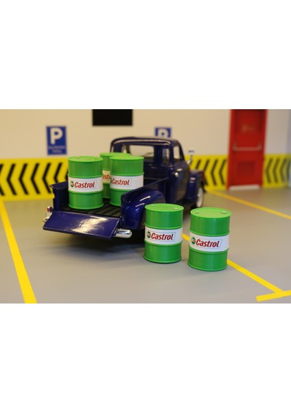1:24 Ölçek Yeşil Yağ Varili 5’li Set – Diorama Model Araba Aksesuarı – Garaj ve Servis Dekoru