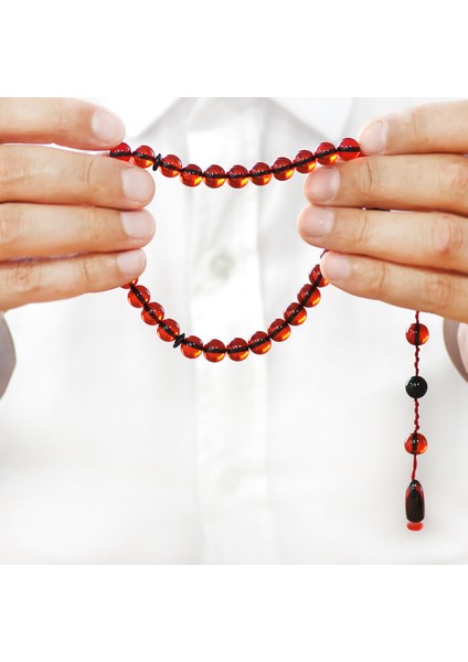 Sistemli Küre Kesim Kırmızı Ateş Kehribar Tesbih modelleri