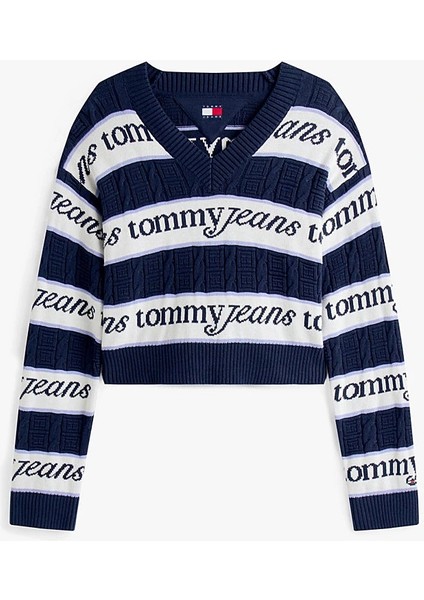 Tjw Çizgili Logolu Kadın Mavi Kazak DW0DW21682C1G indirimleri