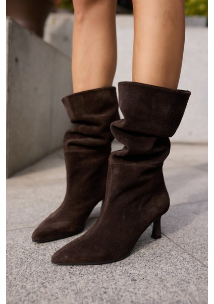 Perri Kadin Siyah Gercek Suet Yarım Astarsız Topuklu Çizme fırsatları