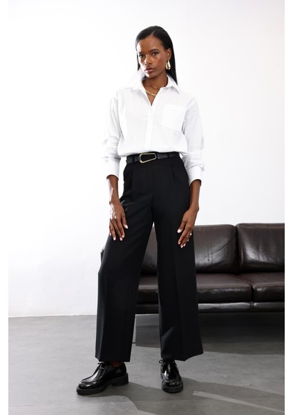 Siyah Kemerli Palazzo Pantolon 9008 fiyatları