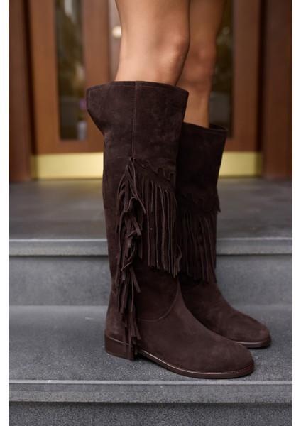 Pulına Kadın Sıyah Gercek Suet Astarsız Puskullu Cızme fırsatları