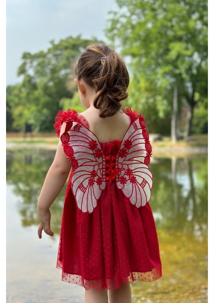 Kız Bebek Elbise Kız Çocuk Elbise Doğum Günü Parti Düğün Elbise Dantelli Kısa Kol astarlı elbise