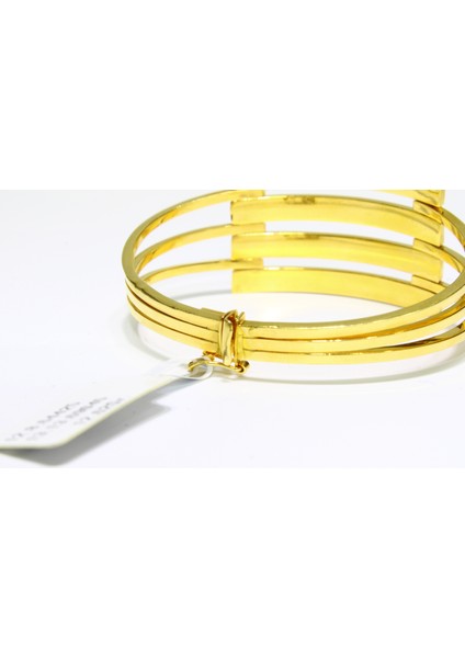 14 Ayar Altın 4 Sıralı Kaburga Kelepçe Bilezik 12.62 gr fırsatları