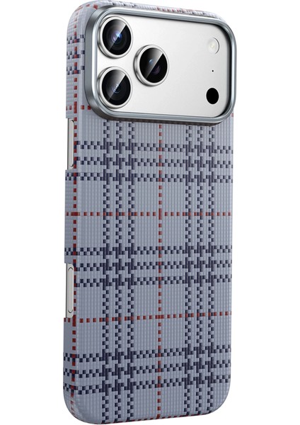 iPhone 17 Pro Kılıf Ultra Slim Kumaş Desenli Karbon Scots Kevlar Magsafe Kapak modelleri