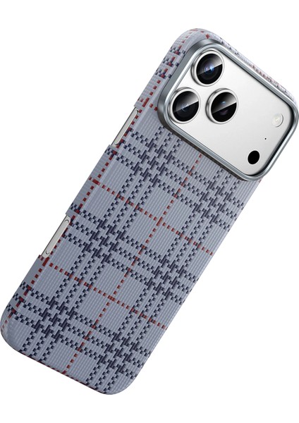 iPhone 17 Pro Kılıf Ultra Slim Kumaş Desenli Karbon Scots Kevlar Magsafe Kapak fırsatları