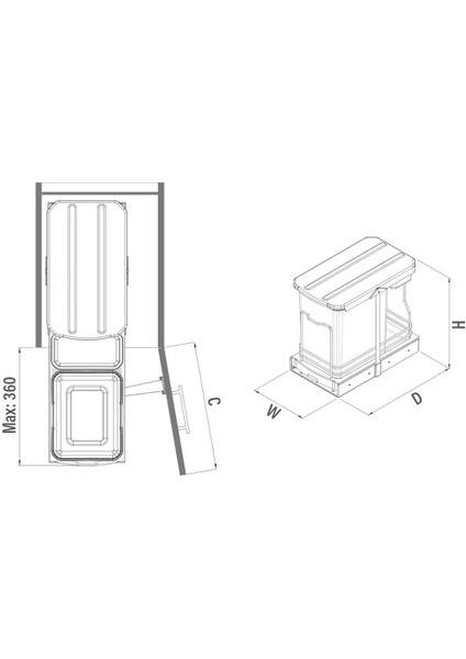 Teleskopik Raylı Plastik Gövde Çöp Kovası 16+1 Lt S2391 indirimleri