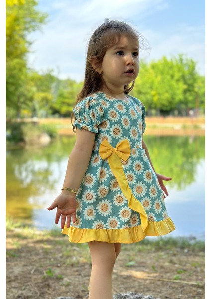 Kız Bebek Elbise Kız Çocuk Elbise Doğum Günü Parti Düğün Elbise Dantelli Kısa Kol astarlı elbise