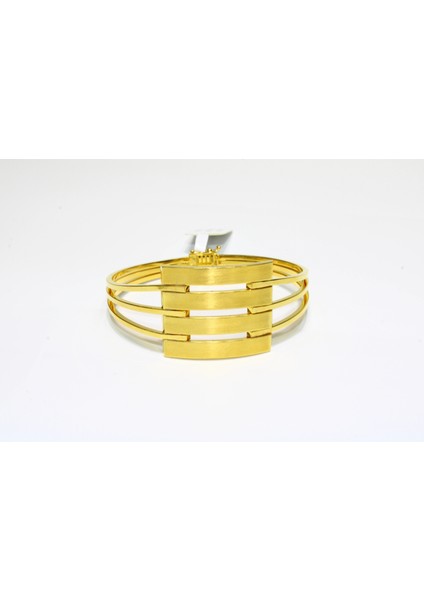 14 Ayar Altın 4 Sıralı Kaburga Kelepçe Bilezik 12.21 gr