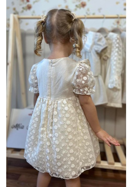 Kız Bebek Elbise Kız Çocuk Elbise Doğum Günü Parti Düğün Keten Kısa Kollu Astarlı Elbise modelleri