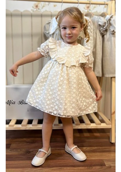 Kız Bebek Elbise Kız Çocuk Elbise Doğum Günü Parti Düğün Keten Kısa Kollu Astarlı Elbise fırsatları