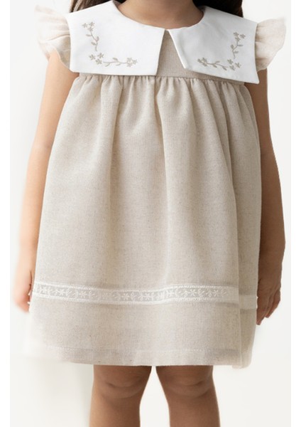 Kız Bebek Elbise Kız Çocuk Elbise Doğum Günü Parti Düğün Keten Kısa Kollu Astarlı Elbise fiyatları