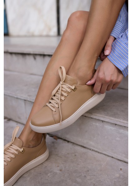 Ariana Kadın Siyah Gercek Deri Bagcıklı Sneaker