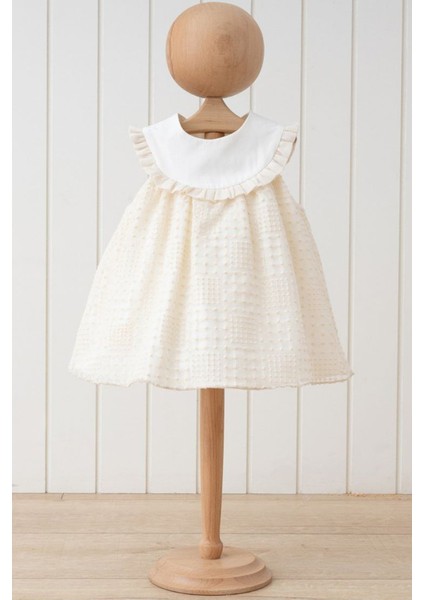 Kız Bebek Elbise Kız Çocuk Elbise Doğum Günü Parti Düğün Keten Kısa Kollu Astarlı Elbise