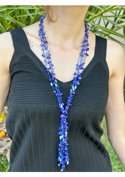 Sedef Boncuk Işleme Kadın Uzun Kolye 50 cm fiyatları