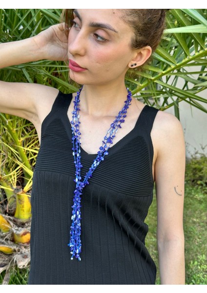 Sedef Boncuk Işleme Kadın Uzun Kolye 50 cm modelleri