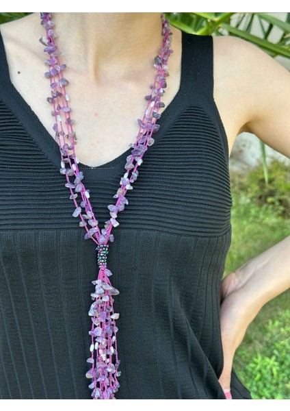 Sedef Boncuk Işleme Kadın Uzun Kolye 50 cm fiyatları