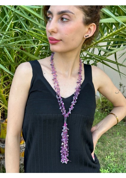 Sedef Boncuk Işleme Kadın Uzun Kolye 50 cm modelleri