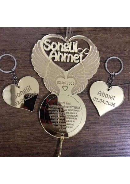 Kişiye Özel Atet-El Kürsi Dikiz Aynası Süsü (2 Anahtarlıklı)