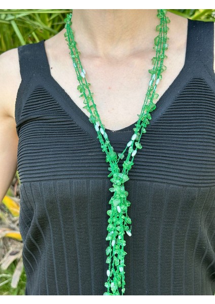 Sedef Boncuk Işleme Kadın Uzun Kolye 50 cm fiyatları