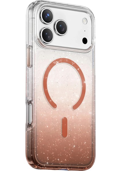 iPhone 17 Pro Max Uyumlu Magsafe Özellikli Renk Geçişli Simli Işıltılı Şeffaf Lillian Kapak fiyatları