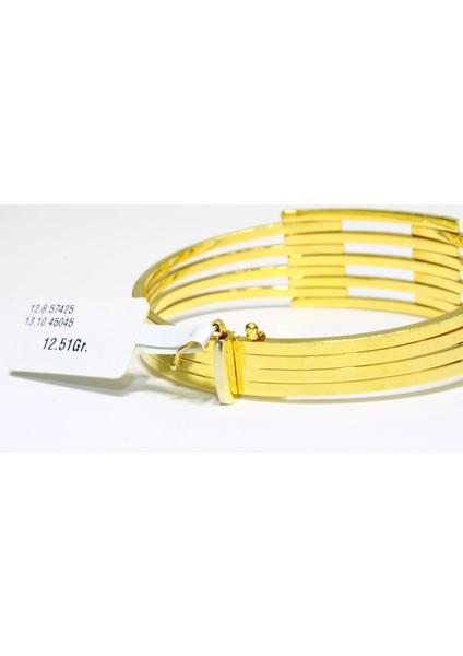 14 Ayar Altın 5 Sıralı Kaburga Kelepçe Bilezik 12.51 gr indirimleri