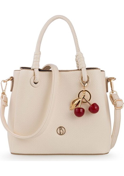 Logo Detaylı Bej Kadın El Çantası Riv 145-R