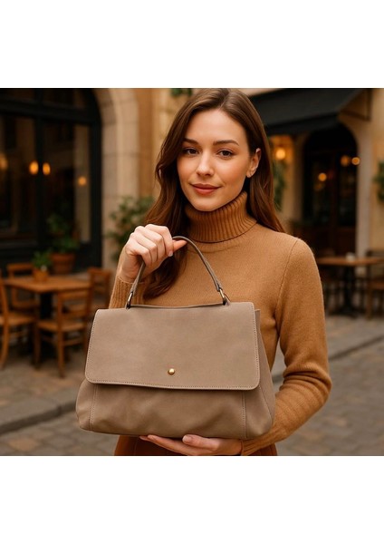 Gerçek Süet Deri Kadın Çantası