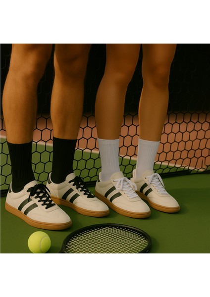 Unisex 12 Çift Pamuklu Tenis Spor Uzun Soket Boy Çorap