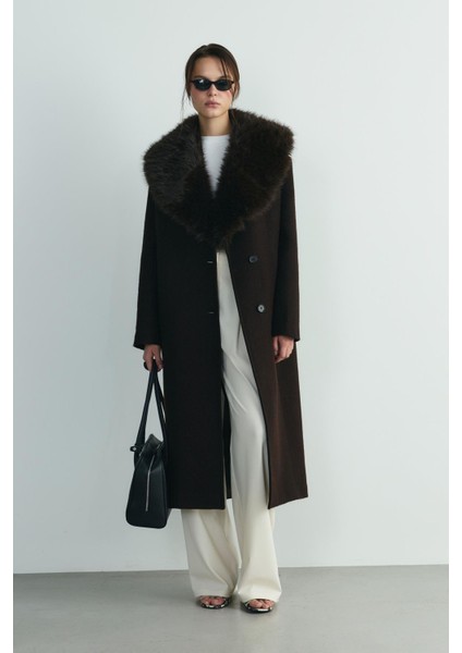 Acı Kahve Dora Uzun Oversize Kaban