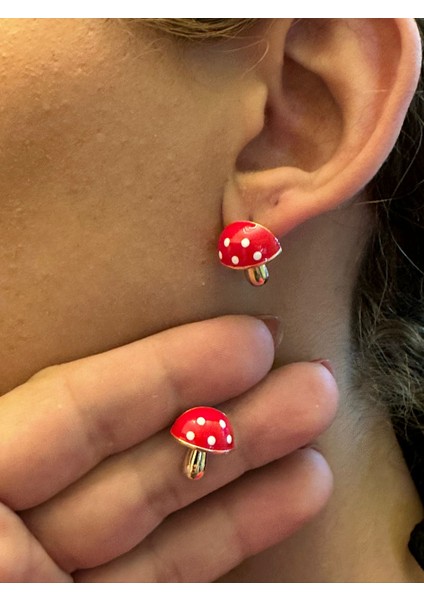 Kırmızı Mantar Kadın Küpe fiyatları